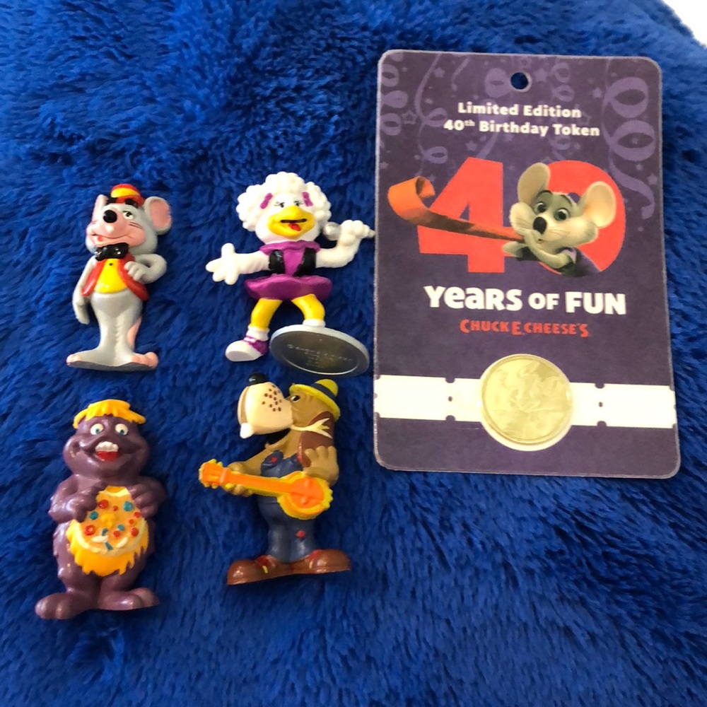 New and  vintage Chuck E Cheese toy lot